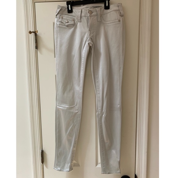 The most stylish silver shiny denim - soooo cute! - Picture 1 of 4